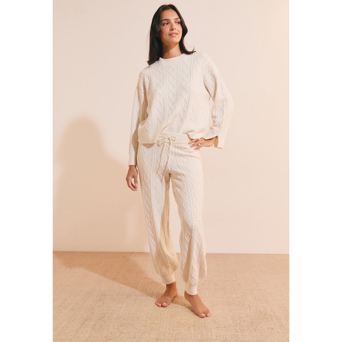 Pantalon en maille BLANCA ecru, ETAM