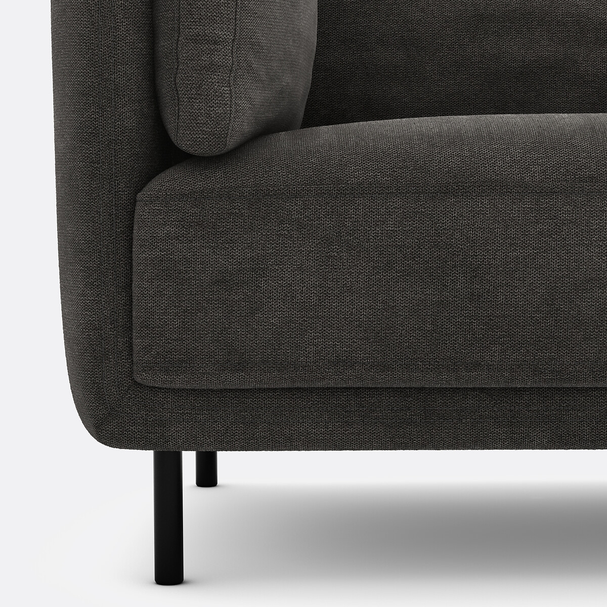 Canapé droit, 2 places, en tissu texturé, VICTOR gris anthracite, LA REDOUTE INTERIEURS