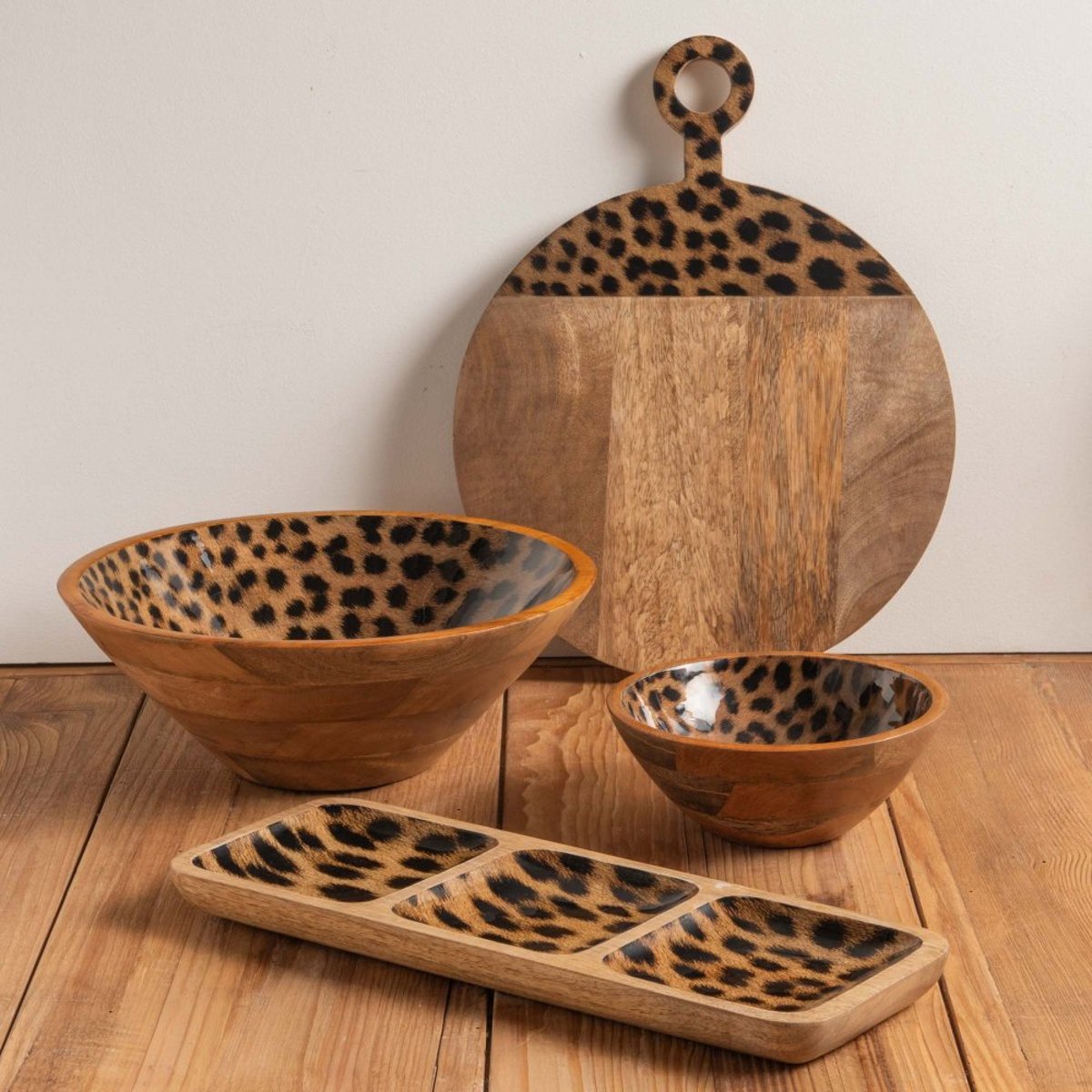 Coupelle Léopard en manguier 18 cm marron, TABLE PASSION