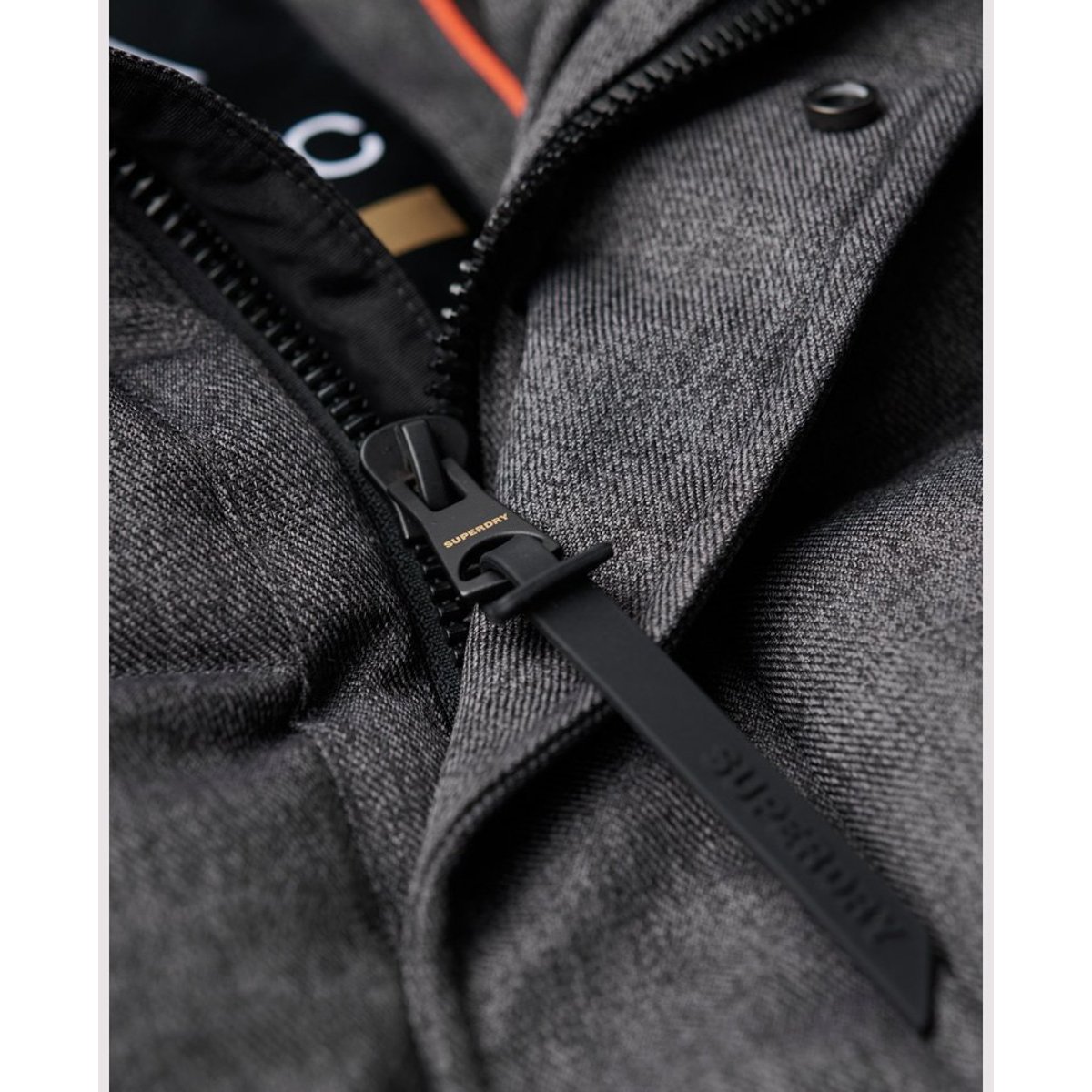 Manteau rembourré à chevrons City chevron gris, SUPERDRY
