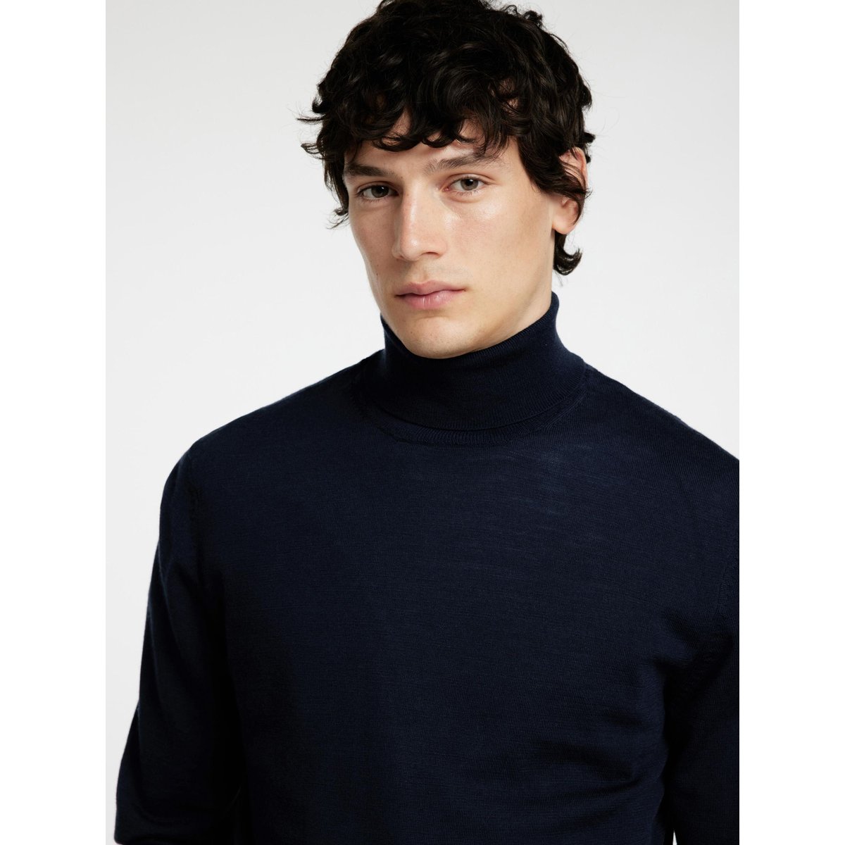 Col Roulé navy blazer, SELECTED
