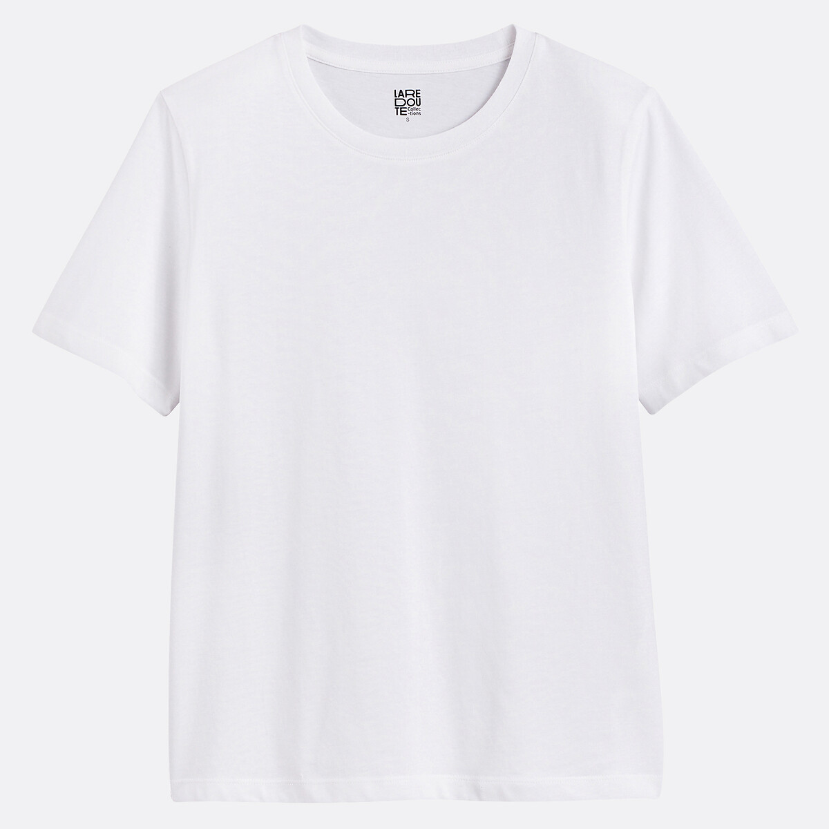 Tshirt manches courtes en coton blanc, LA REDOUTE COLLECTIONS