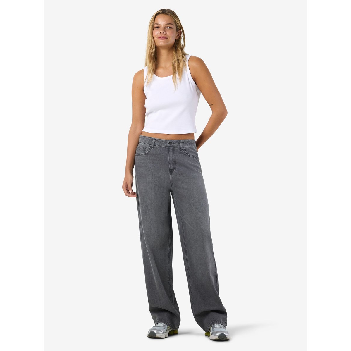 Jean Coupe Baggy medium grey denim, NOISY MAY