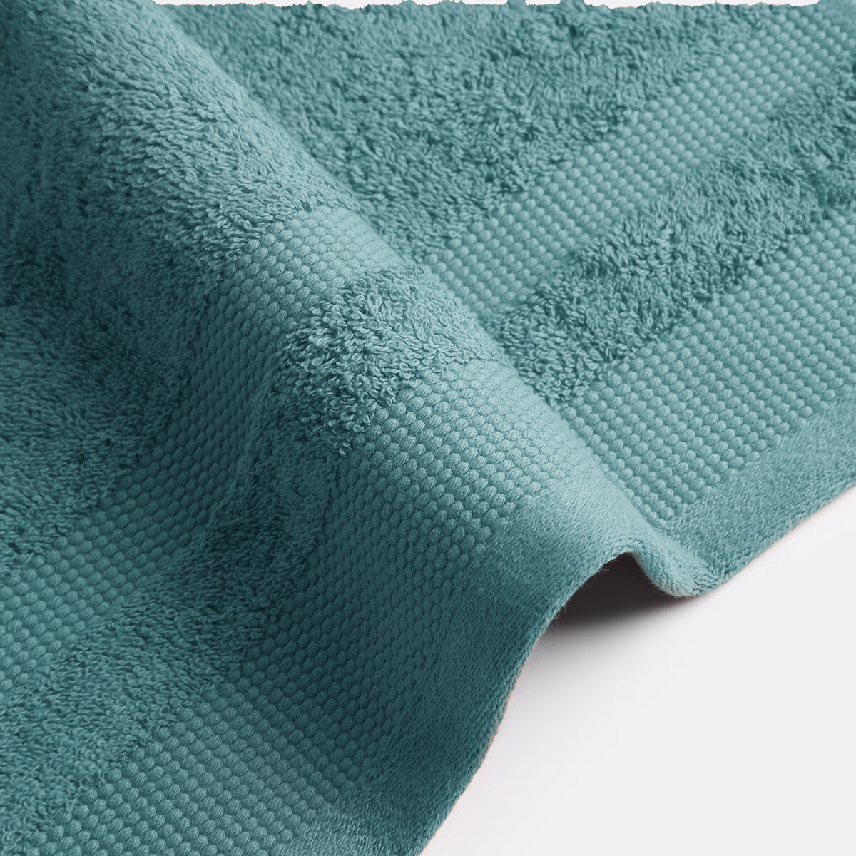 Lot 4 serviettes d'invité en coton Égyptien 600g/m2, Kheops bleu paon, LA REDOUTE INTERIEURS