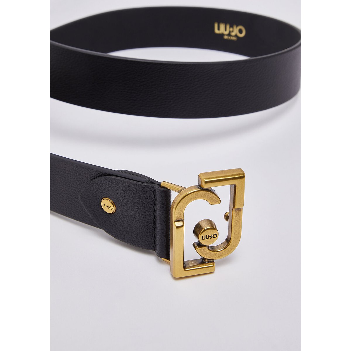 Ceinture avec logo monogramme noir, LIU JO