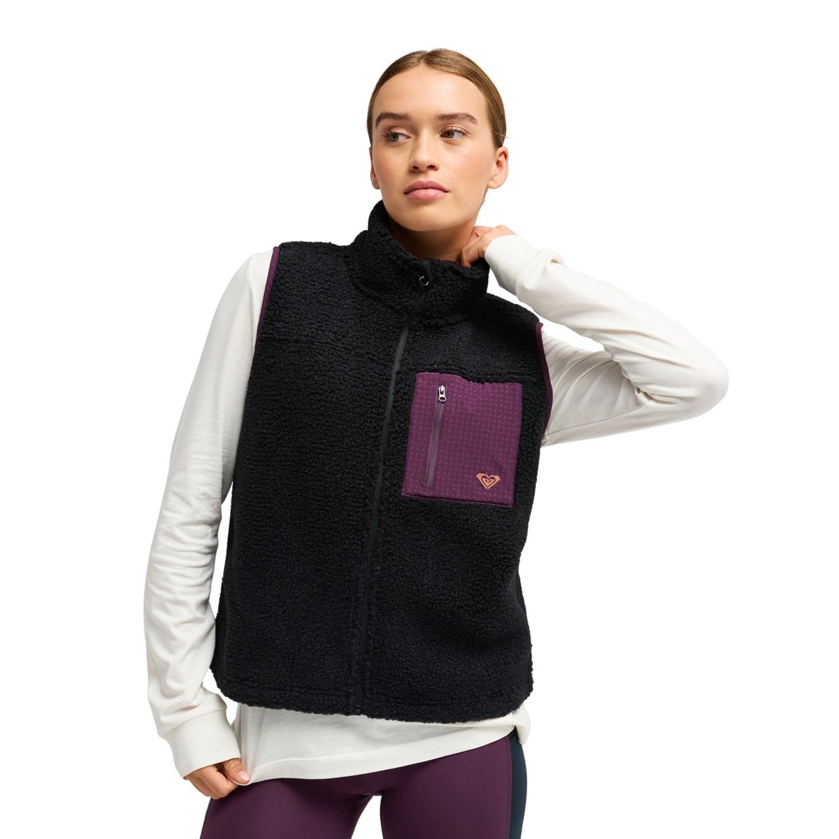 Gilet de sport en sherpa BOUNDLESS SPIRIT 2. noir anthracite, ROXY