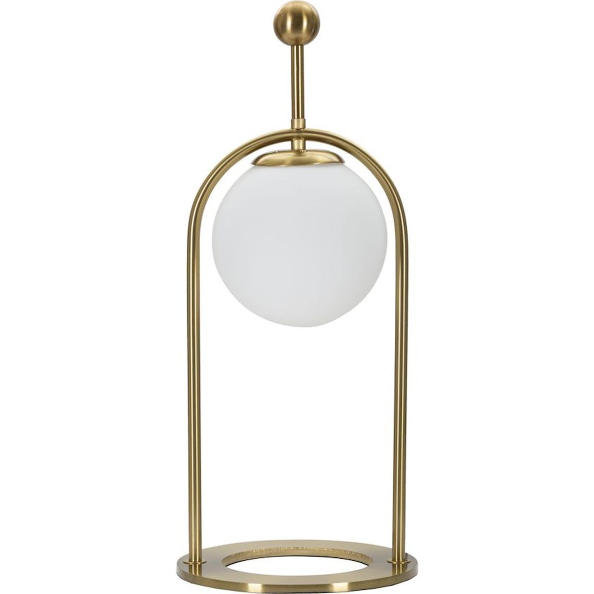 Lampe à poser en fer globe en verre GLAM doré et blanc, RECOLLECTION