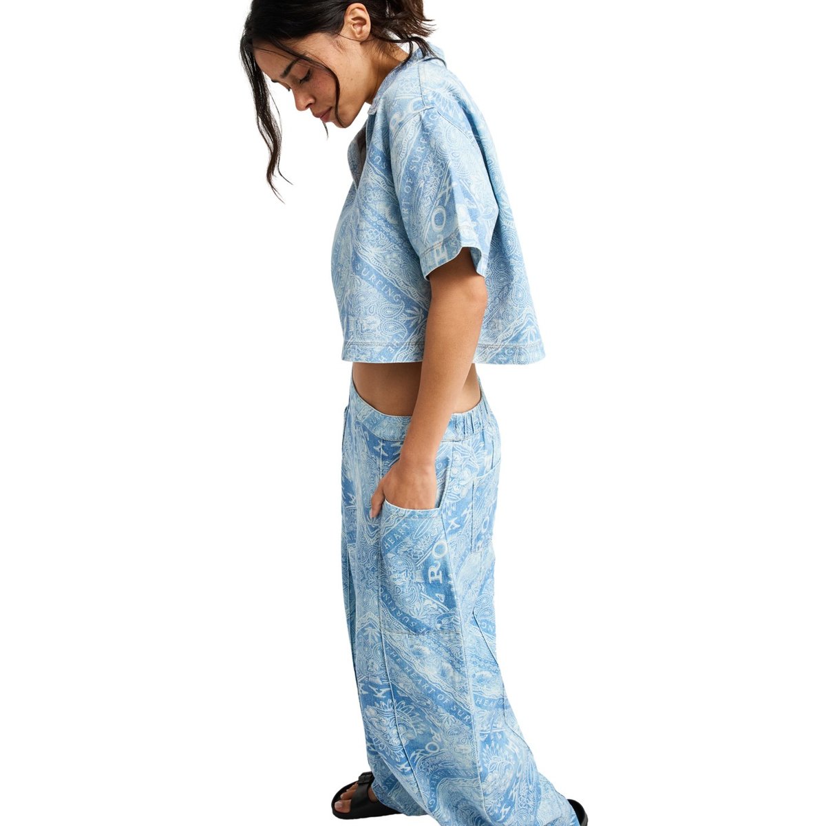 Chemise manches courtes coupe Boxy LIL GANGSTA. bleu dutch blue bandana, ROXY