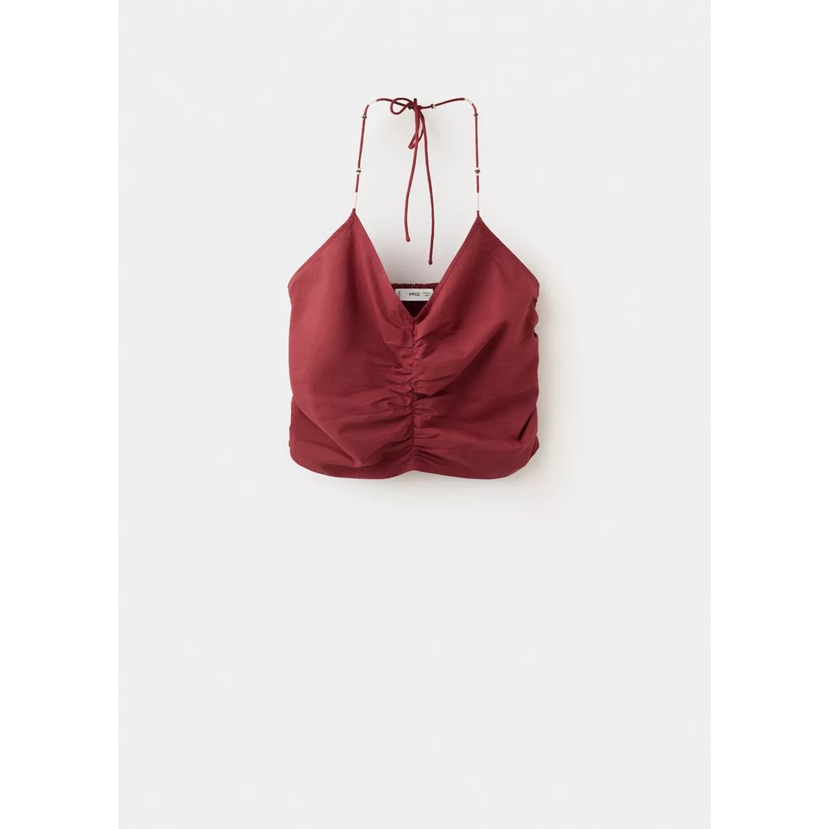 Top coton froncé orange brûlé, MANGO TEEN