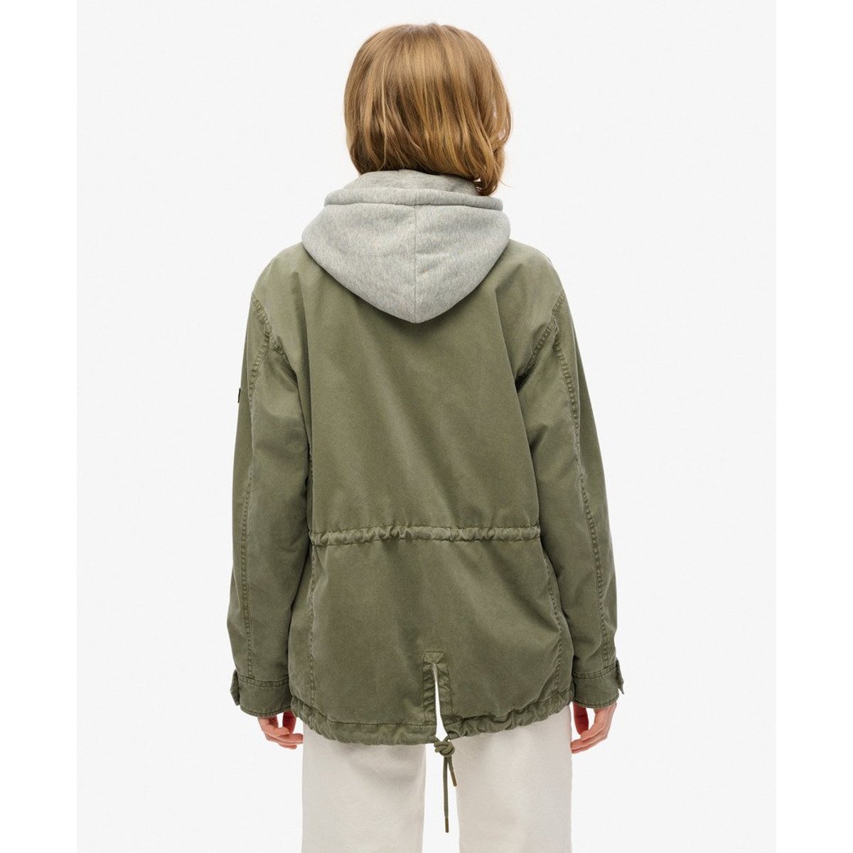 Veste militaire à capuche en jersey vert ciboulette, SUPERDRY