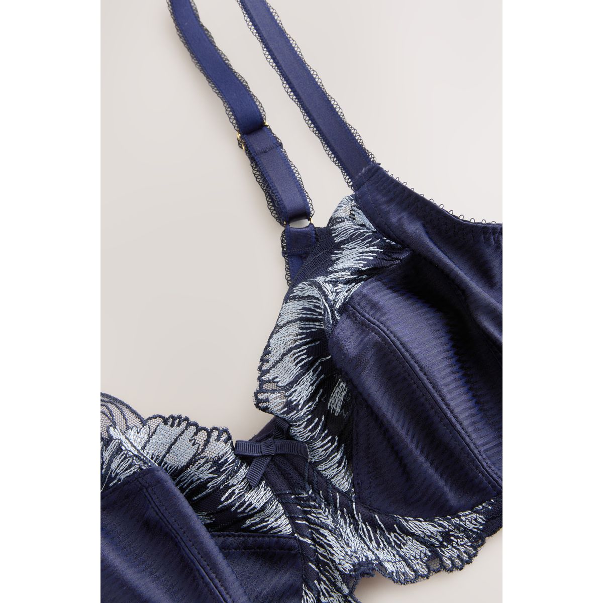 Soutien-gorge balconnet non rembourré bleu marine, NEXT