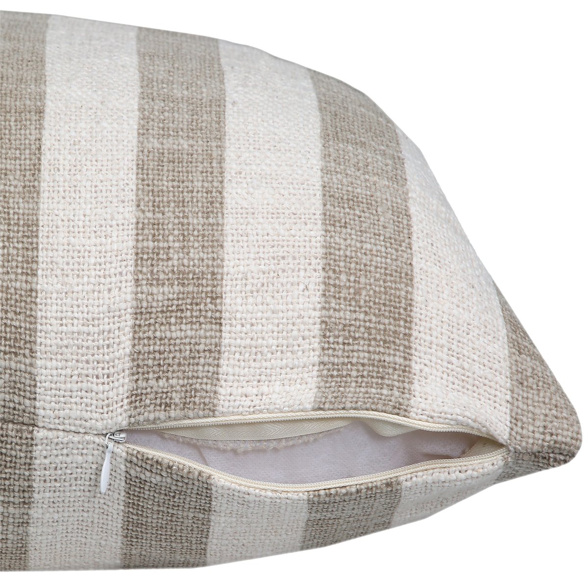 Coussin en coton double face, INSPIRE terre beige, INSPIRE