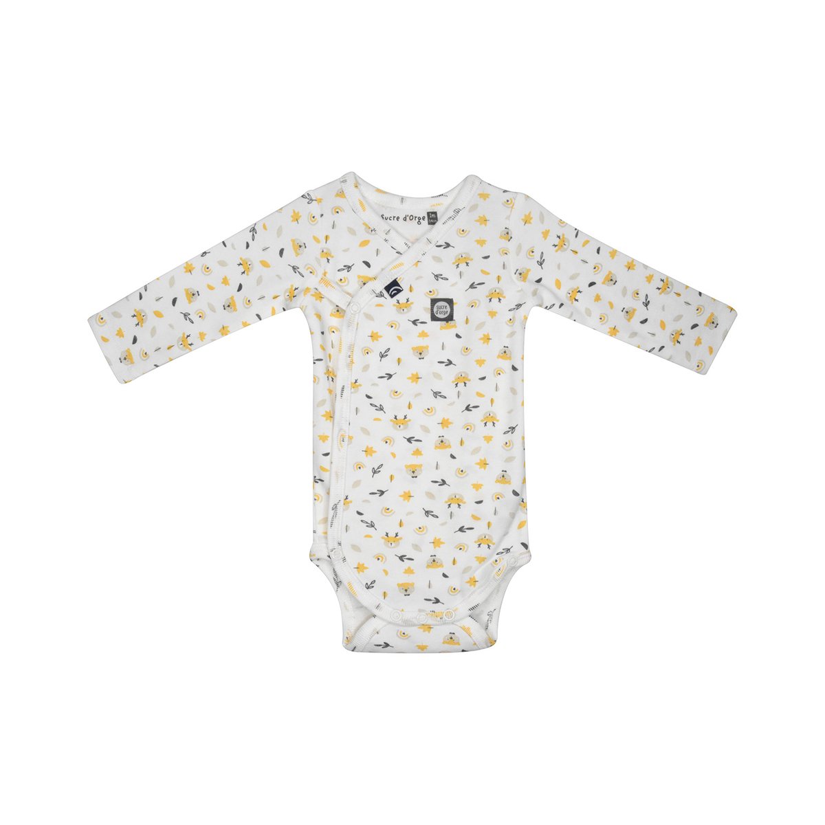 Lot de 2 bodies irwan ouverture devant naissance jaune, SUCRE D'ORGE