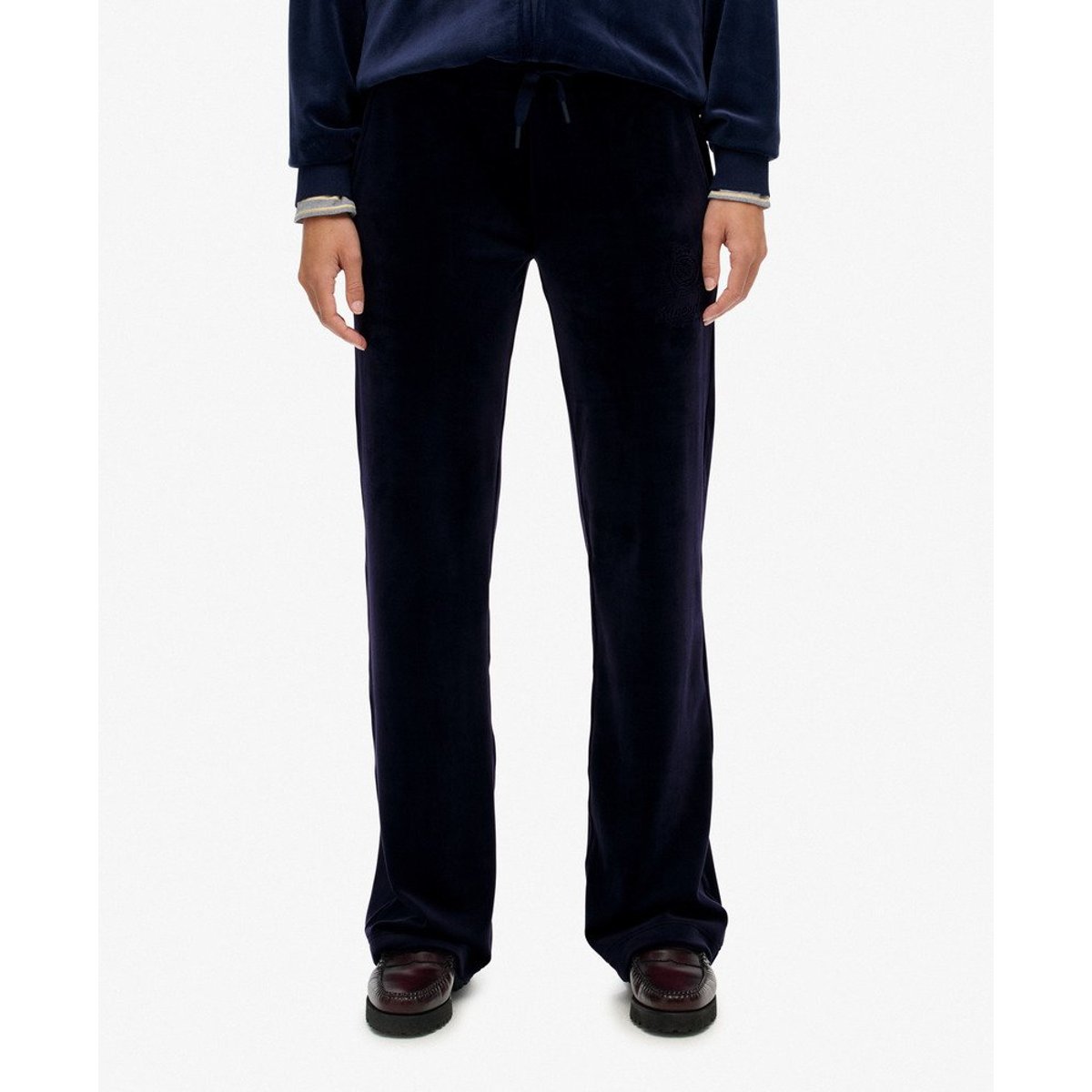 Jogging en velours Country Club bleu marine intense, SUPERDRY