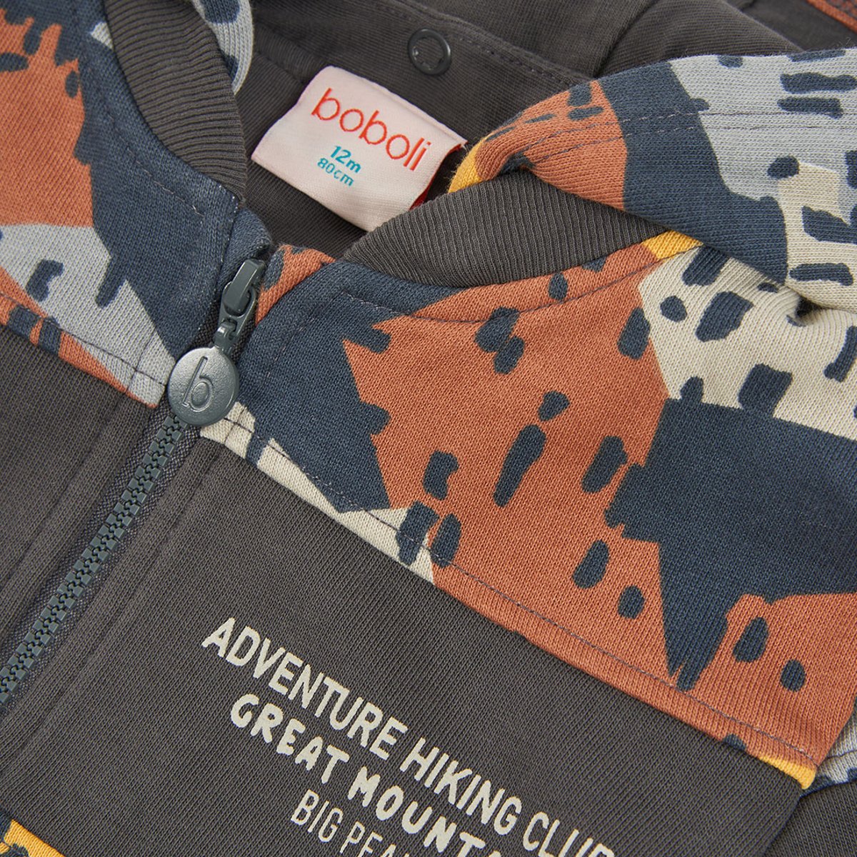 Veste garçon en molleton imprimé camouflage multicolore, BOBOLI