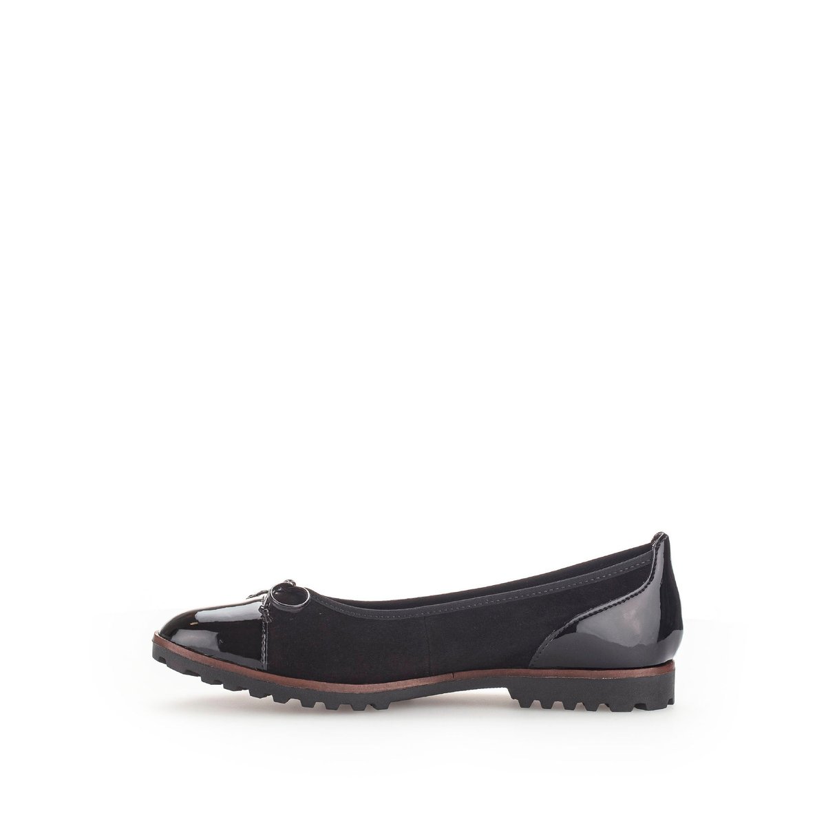 Ballerines en cuir à talon décroché noir, GABOR