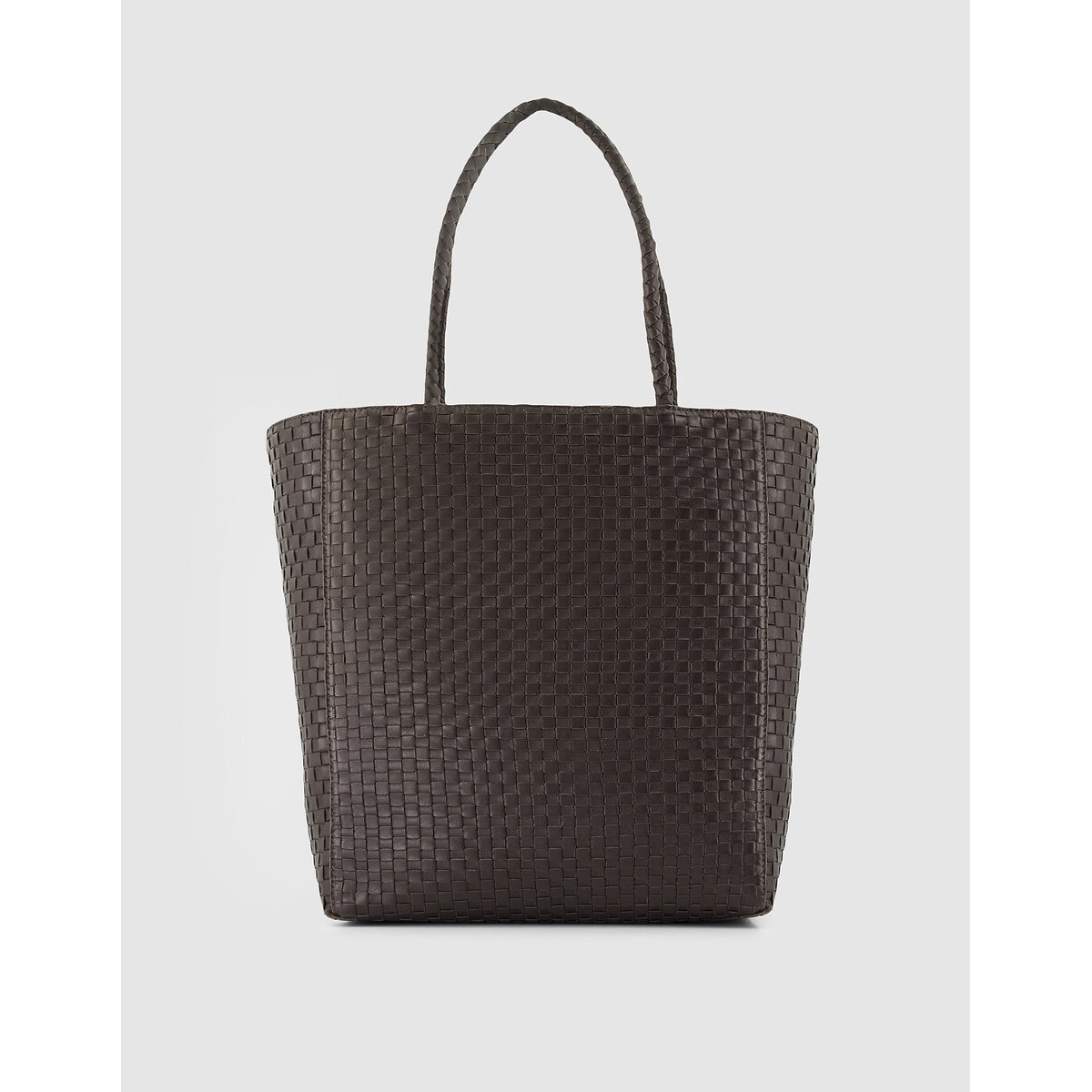 Sac tote en cuir tressé fauve, IKKS