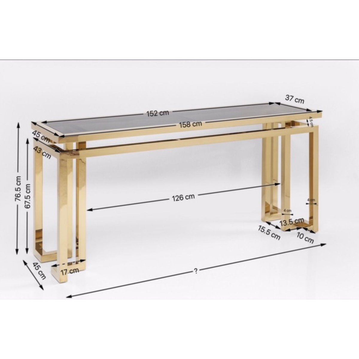 Console en verre et acier, RUSH or, KARE DESIGN