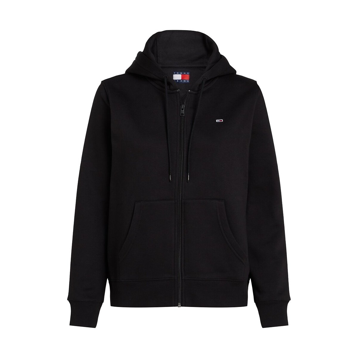 Casaco com fecho e capuz preto , TOMMY JEANS