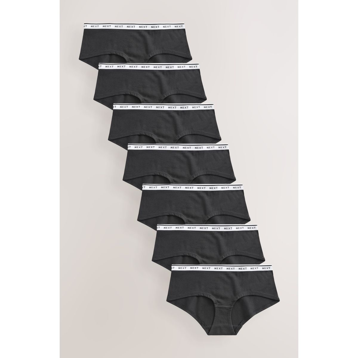 Culotte en coton à logo, lot de 7 noir, NEXT