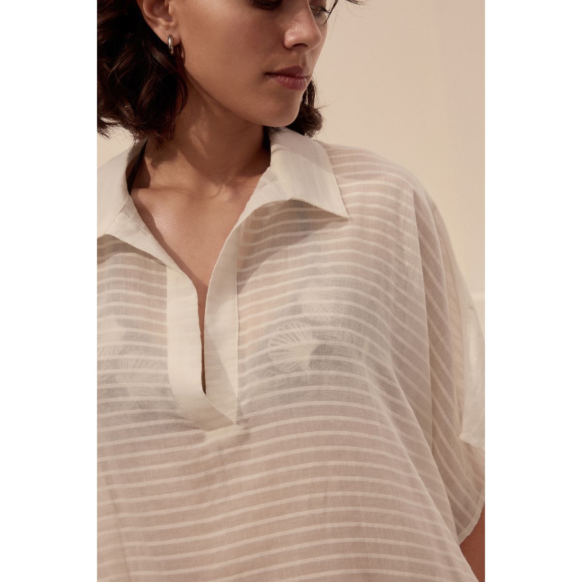 Chemise de plage longue à enfiler blanc, NEXT