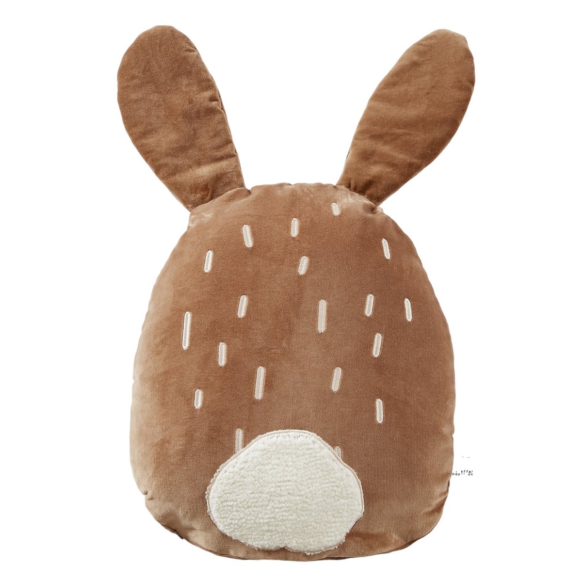 Coussin en velours coton Pompon le petit lapin marron, EDEN