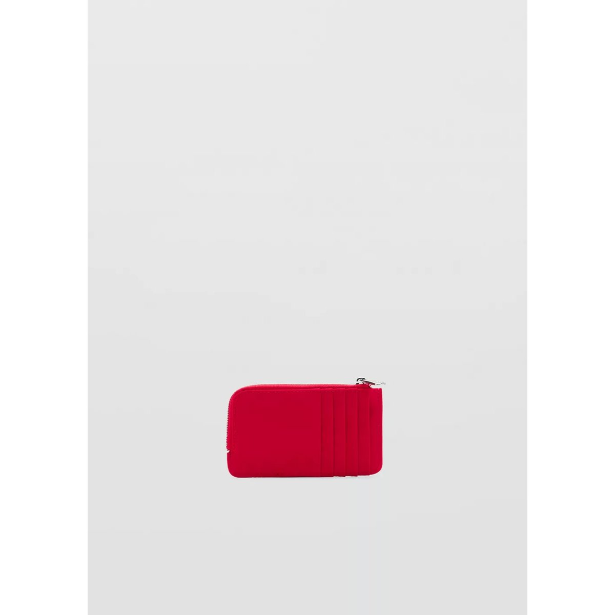 Porte-cartes en nylon fermeture zip rouge, MANGO