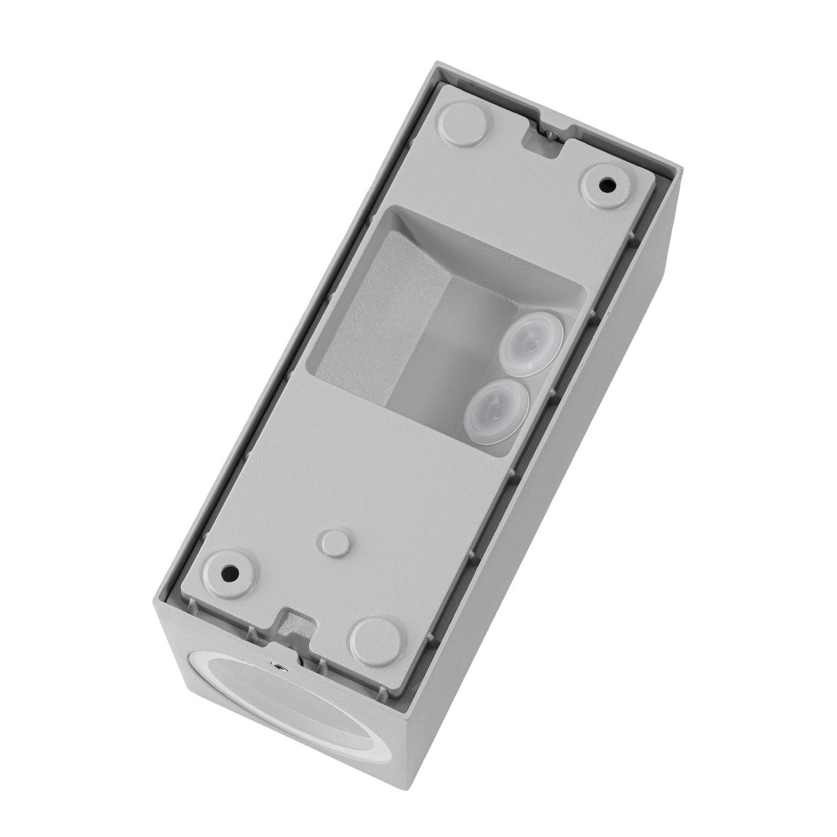 Applique extérieure en aluminium moderne gris (ral 7040), transparent, LUCANDE
