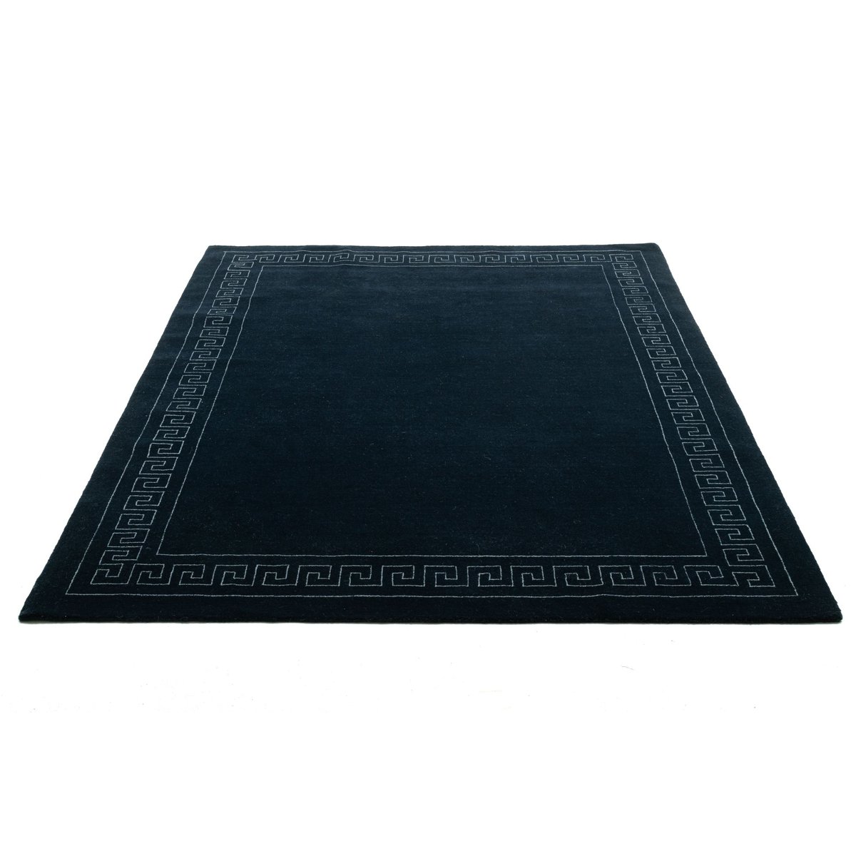 Tapis en laine vierge tissé à la main marine, THEKO