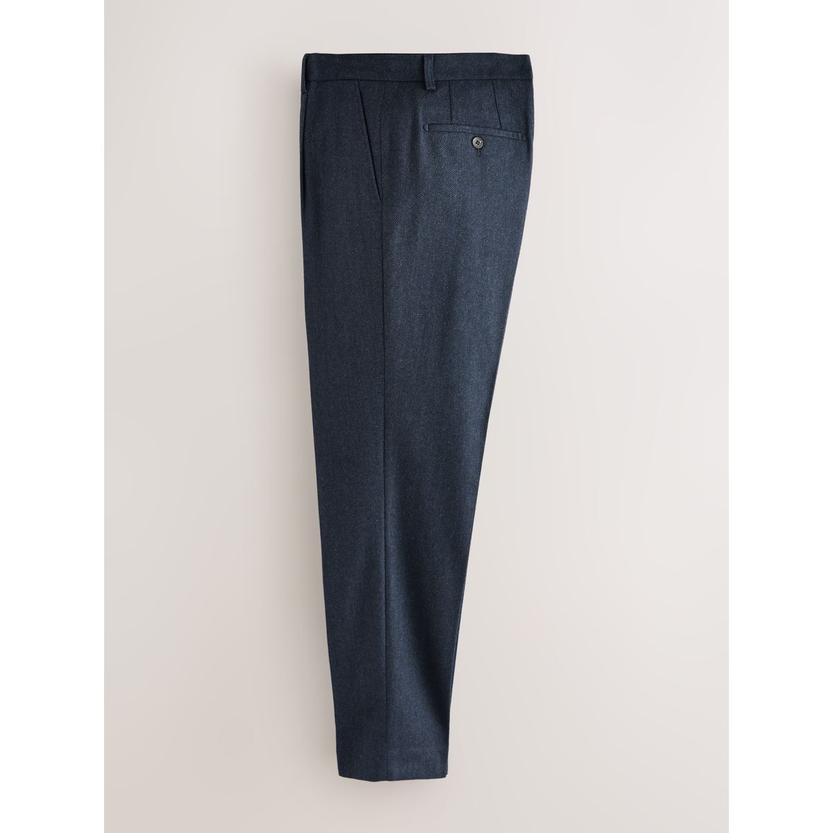 Pantalon nova fides fuselé en laine chevrons bleu marine, NEXT