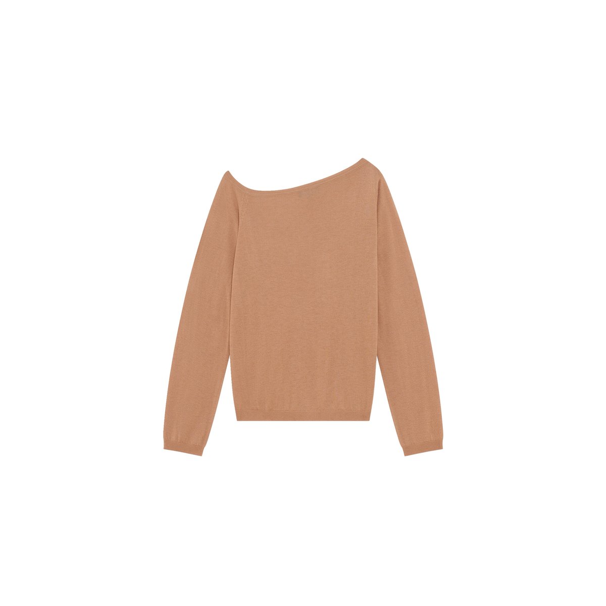 Pull droit col asymétrique MYLENE camel, CAROLL