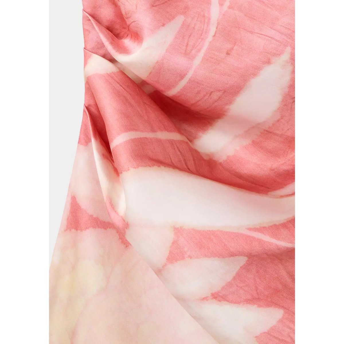 Robe asymétrique imprimé fleuri rose, MANGO
