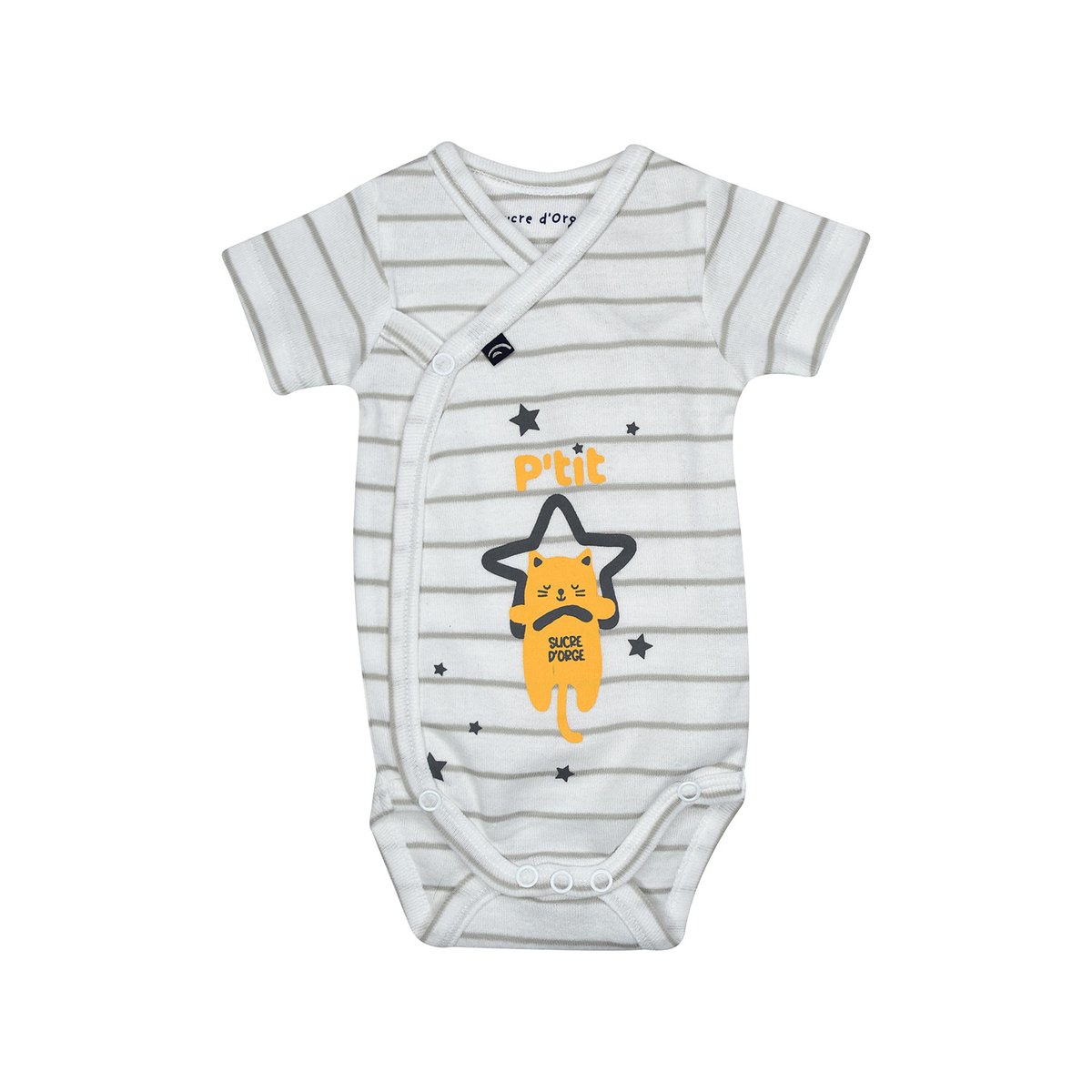 Lot de 2 bodies hercule ouverture devant naissance gris, SUCRE D'ORGE