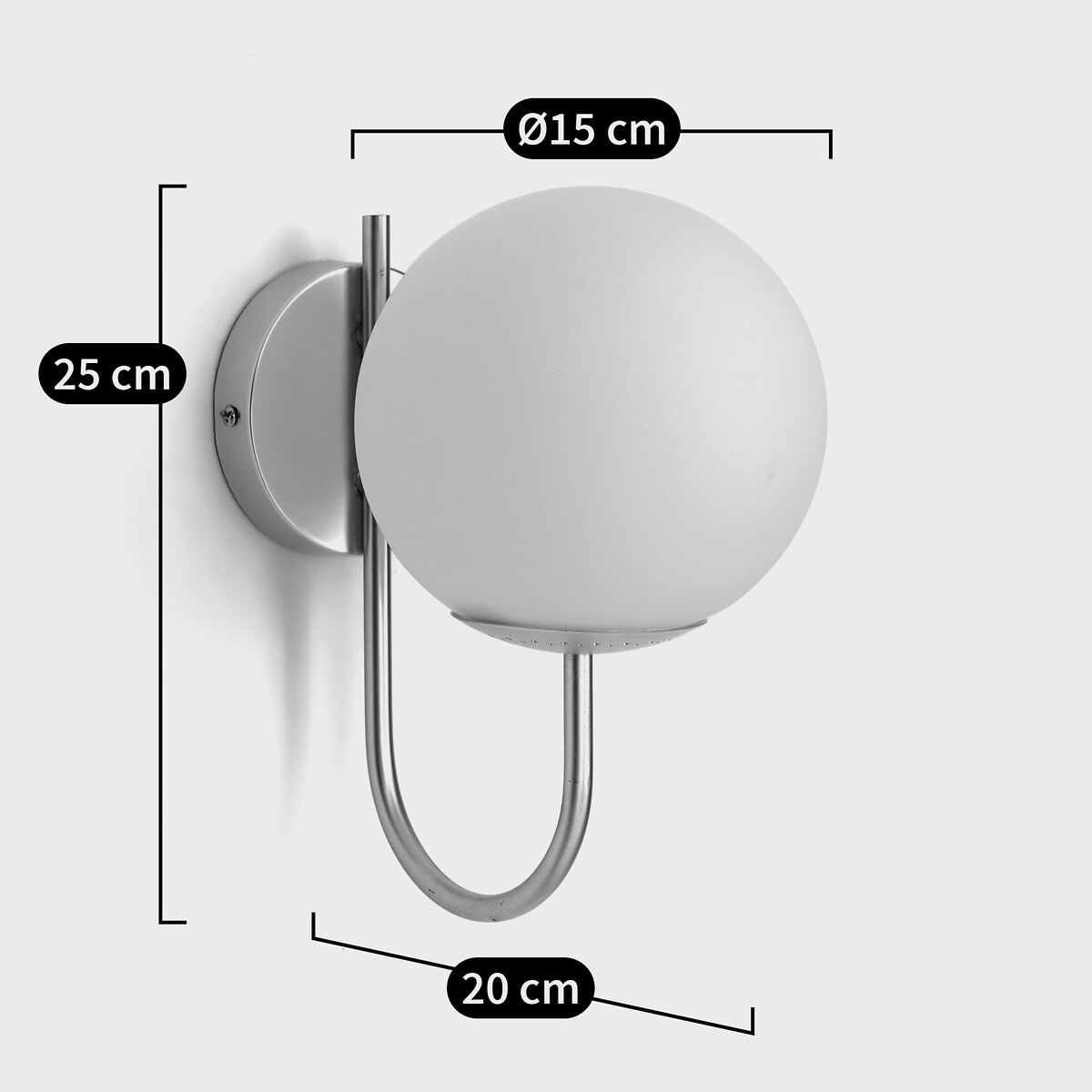 Moricio Opaline Glass Wall Light white, LA REDOUTE INTERIEURS