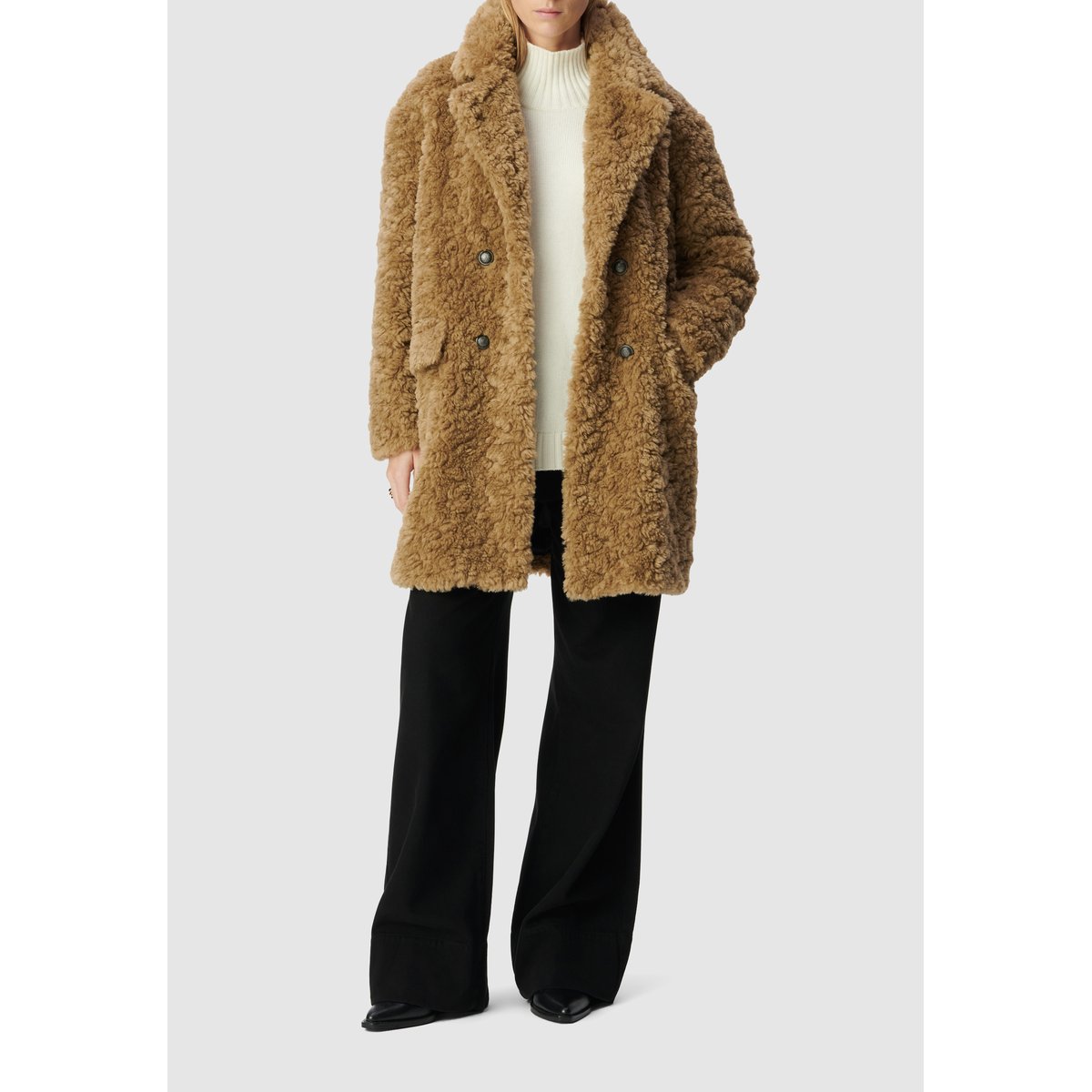 Manteau à poils longs marron, IKKS