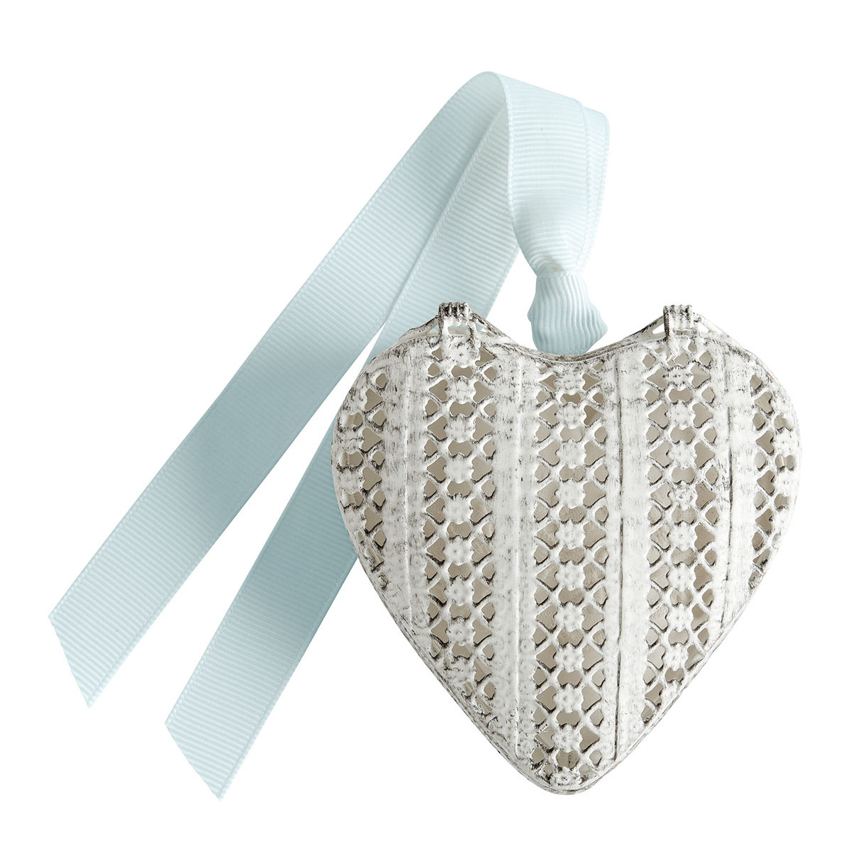 Boîte Cœur et décor parfumé - POUDRE DE RIZ blanc, MATHILDE M