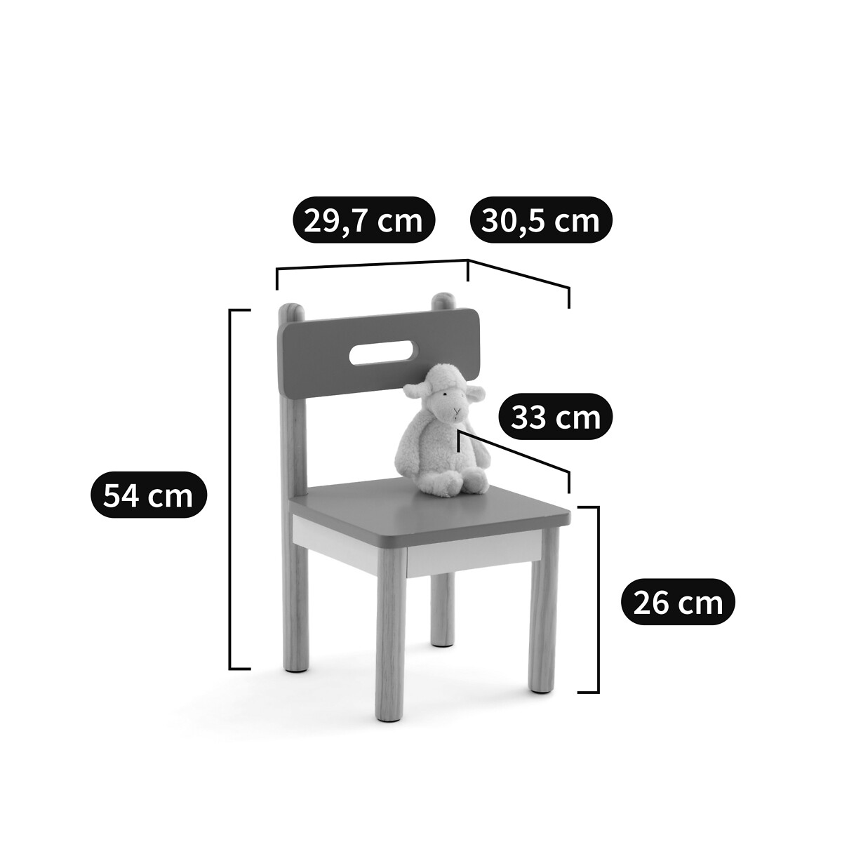 Chaise enfant, Simoni blanc/vert, MA PETITE ECOLE MONTESSORI X LA REDOUTE INTERIEURS