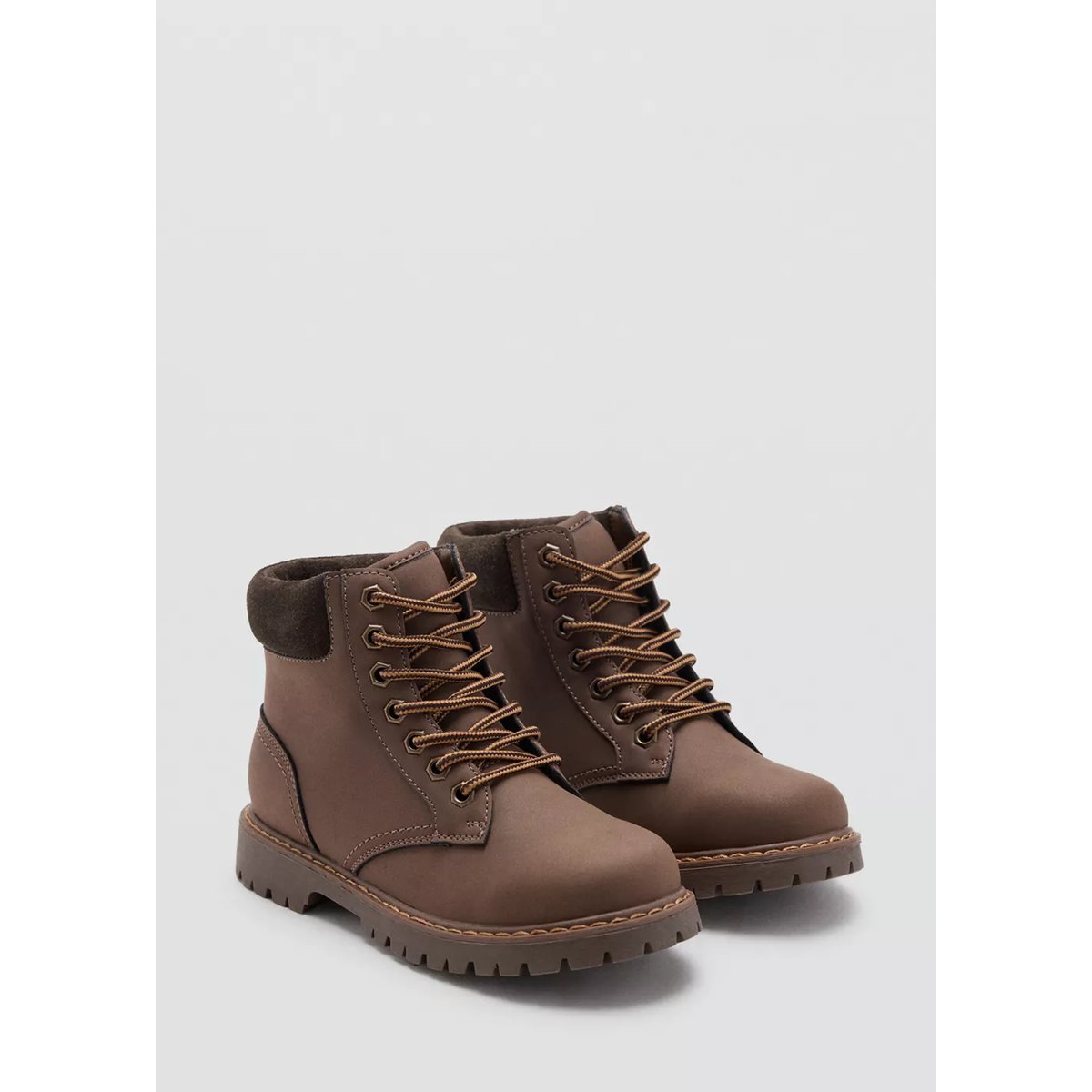 Bottes de montagne lacets chocolat, MANGO KIDS