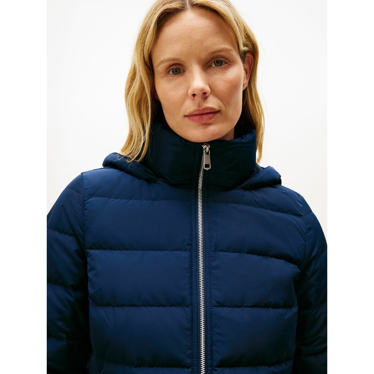 Halflange donsjas met kap marine , TOMMY HILFIGER