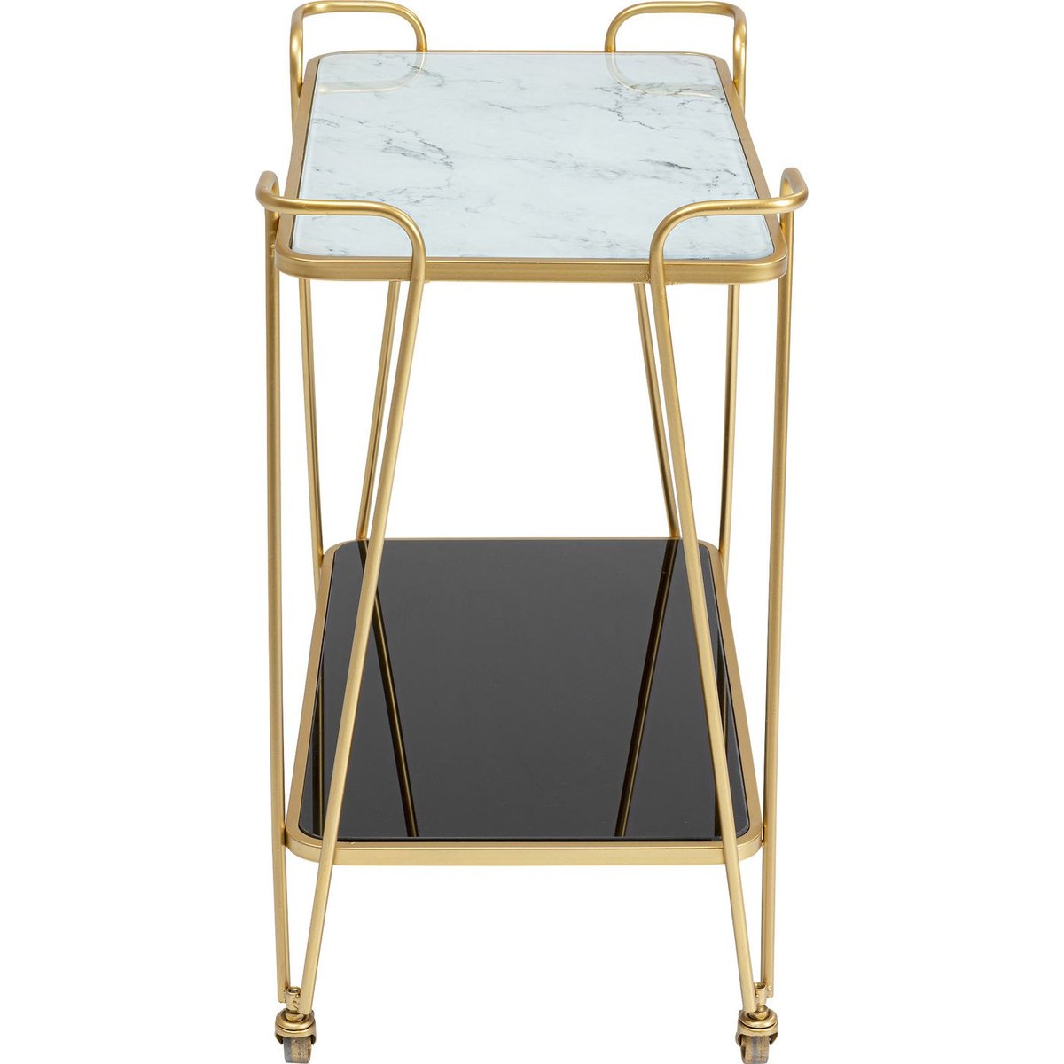 Desserte en verre et acier, WEST COAST or, KARE DESIGN