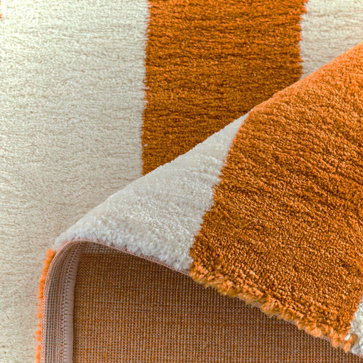 Tapis intérieur rectangulaire contemporain PABLO ocre / blanc, SWEEEK
