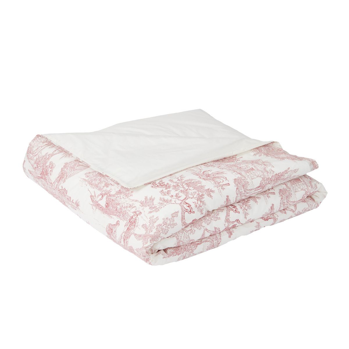 Housse De Couette   Percale De Coton - TENDRESSE bordeaux/naturel, TRADITION DES VOSGES