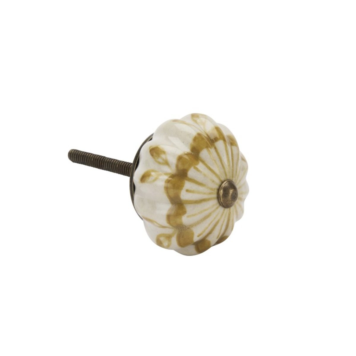 Bouton pour meuble céramique vintage jaune moutarde, MADAM STOLTZ