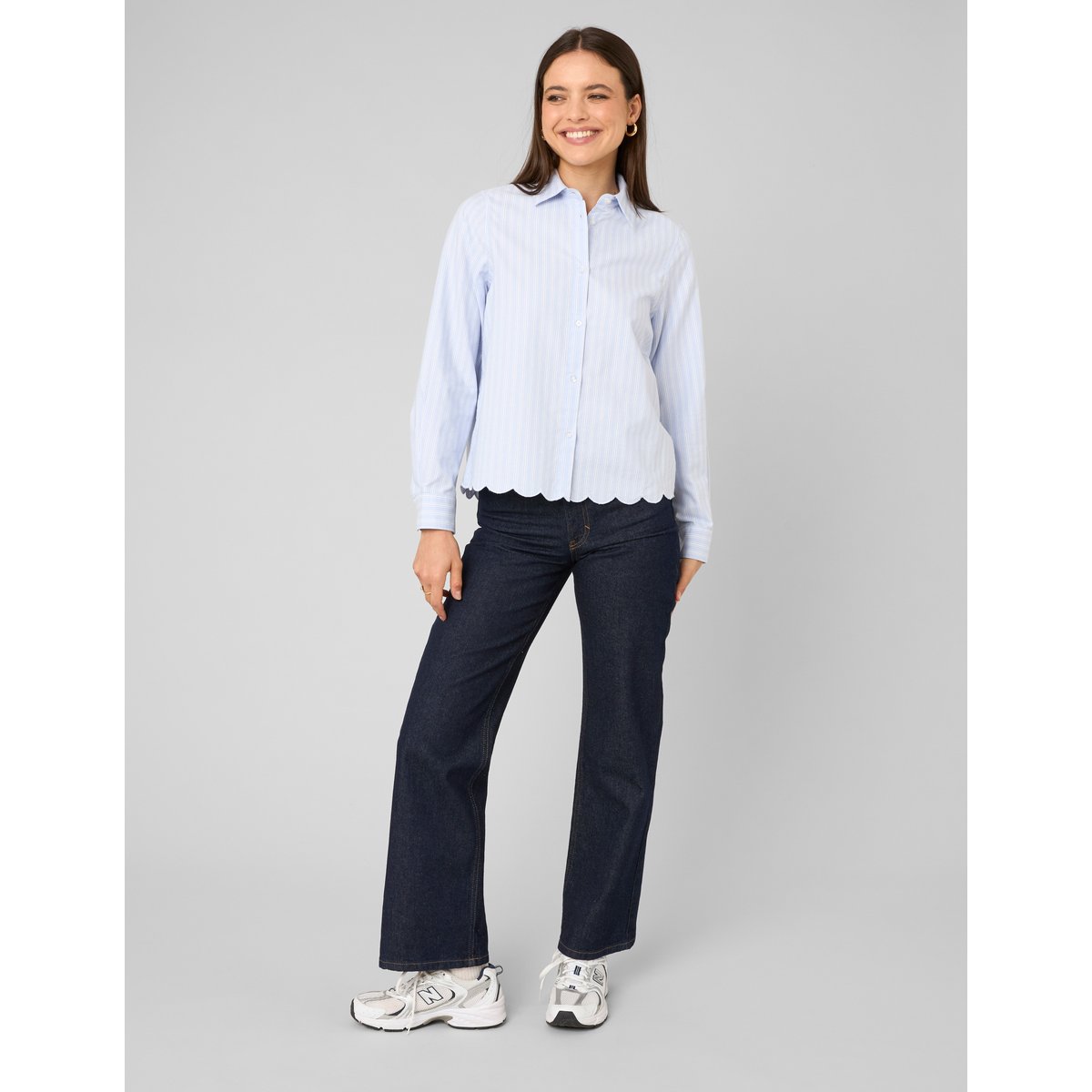 Chemise rayée festonnée lila, BZB
