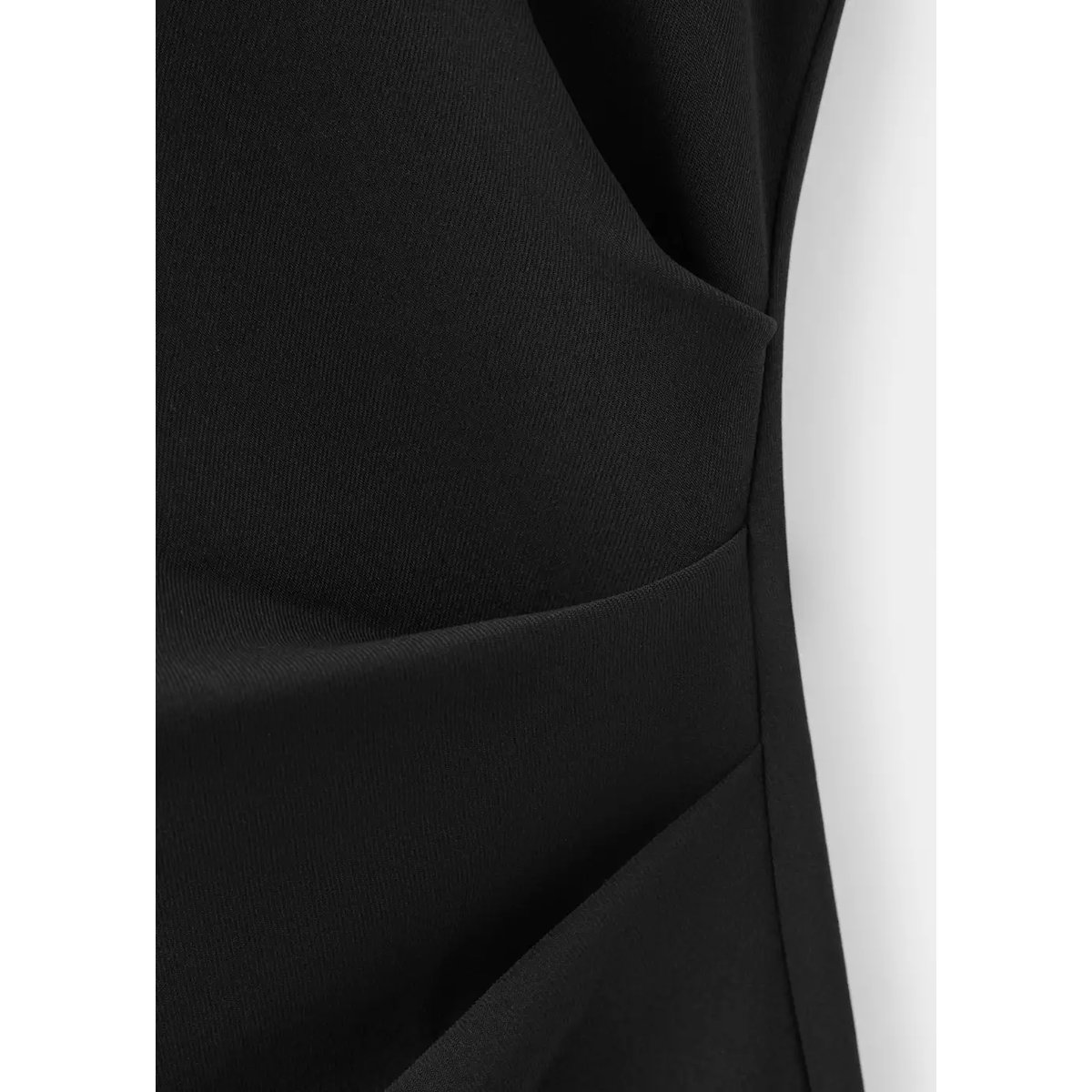Robe à col officier avec boutons noir, MANGO