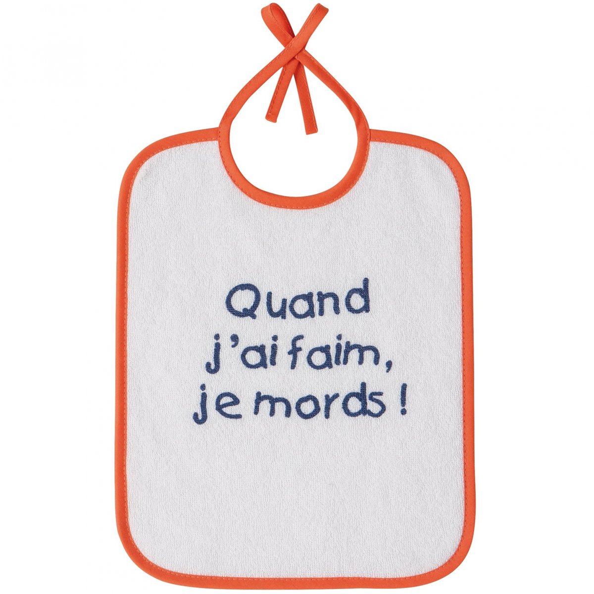 Lot de 7 bavoirs naissance Messages blanc, BABYCALIN
