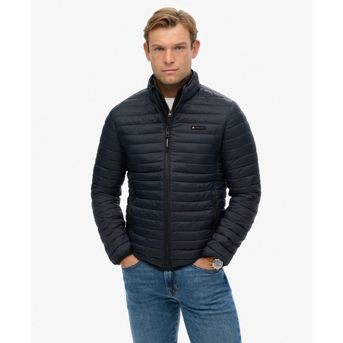 Doudoune Fuji Lite bleu marine éclipse, SUPERDRY