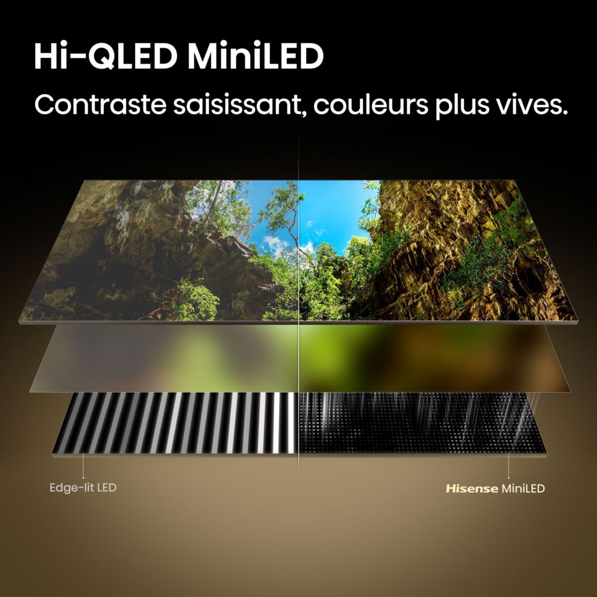 TV Mini LED 50U7SE (2026) 50" (126 cm) couleur unique, HISENSE