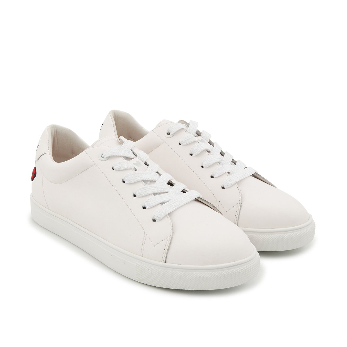 Baskets En Cuir Simone Just Married blanc, BONS BAISERS