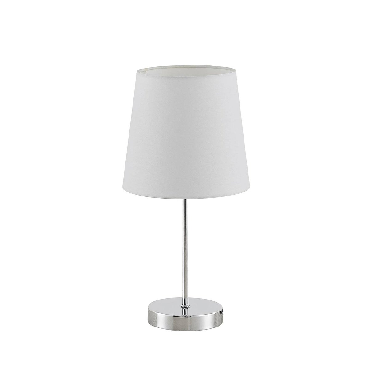 Lampe à poser en métal moderne, Leza chromé, blanc, LINDBY